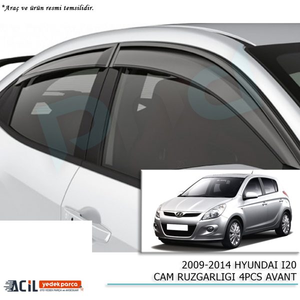 2009-2014  HYUNDAI I20 CAM RUZGARLIGI 4PCS AVANT