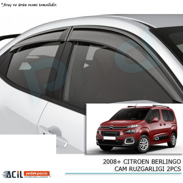 2008+ CITROEN BERLINGO CAM RUZGARLIGI 2PCS