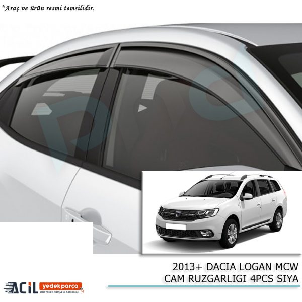 2013+ DACIA LOGAN MCW CAM RUZGARLIGI 4PCS SIYA