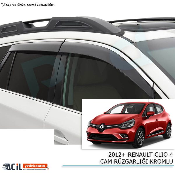 2012+ RENAULT CLIO 4 CAM RUZGARLIGI KROMLU