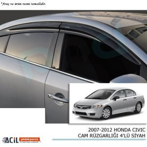 2007-2012 HONDA CIVIC CAM RUZGARLIGI 4PCS SIYAH
