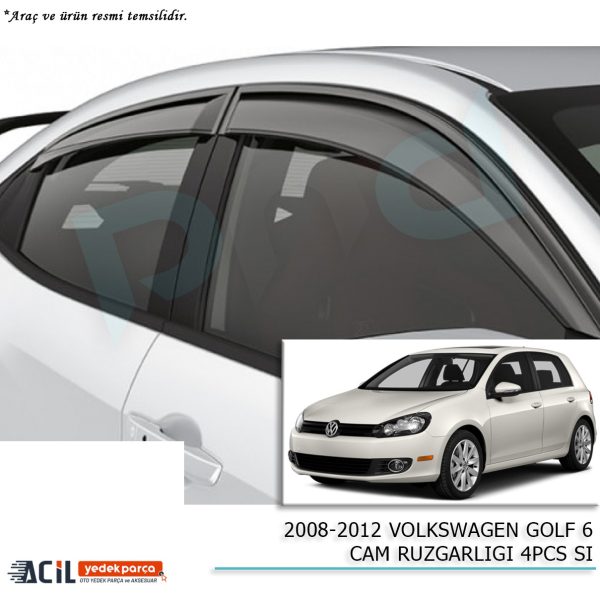 2008-2012 VOLKSWAGEN GOLF 6 CAM RUZGARLIGI 4PCS SI