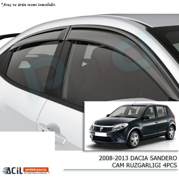 2008-2013 DACIA SANDERO CAM RUZGARLIGI 4PCS