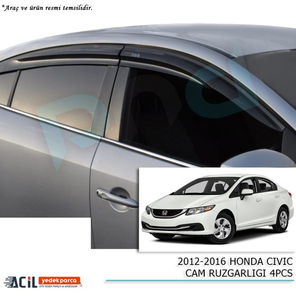 2012-2016 HONDA CIVIC CAM RUZGARLIGI 4PCS