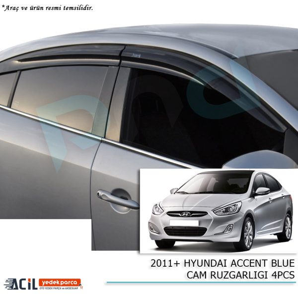 2011+ HYUNDAI ACCENT BLUE CAM RUZGARLIGI 4PCS