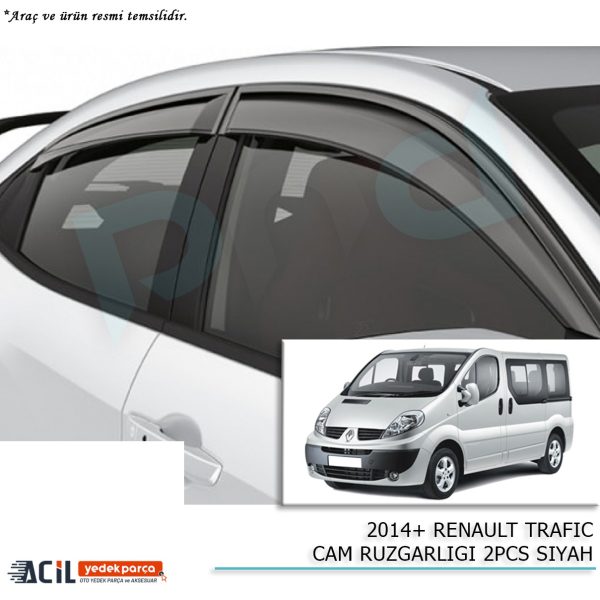2014+ RENAULT TRAFIC CAM RUZGARLIGI 2PCS SIYAH