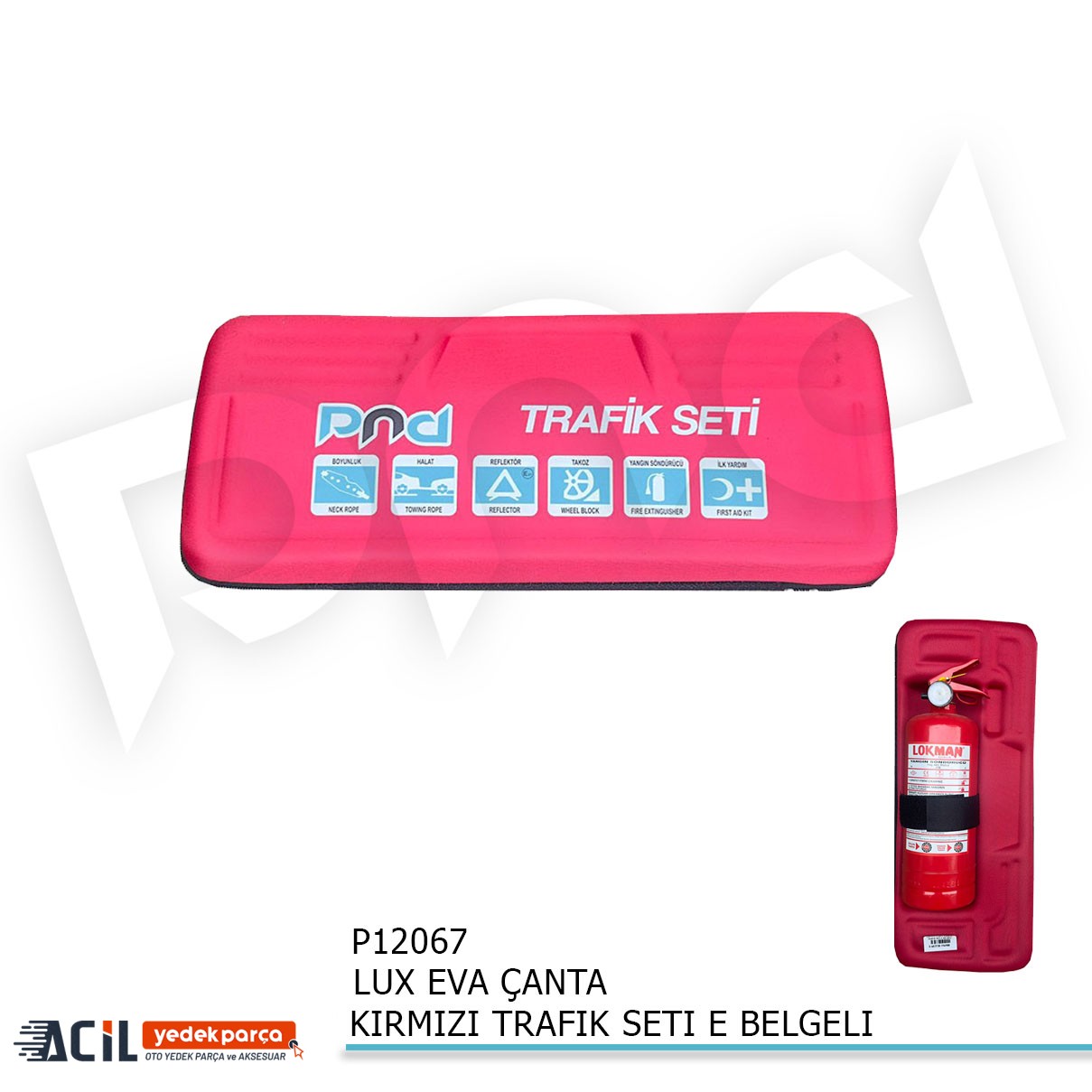 LUX EVA ÇANTA KIRMIZI TRAFIK SETI E BELGELI