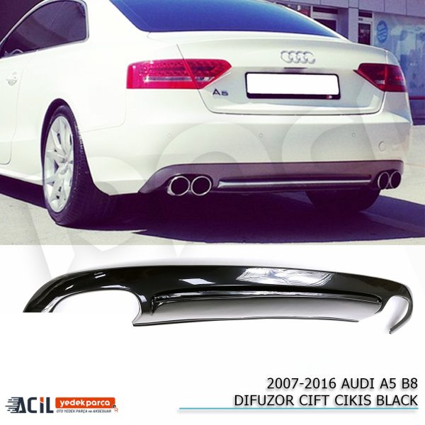 2007-2016 AUDI A5 B8 DIFUZOR S LN CIFT CIKIS BLACK