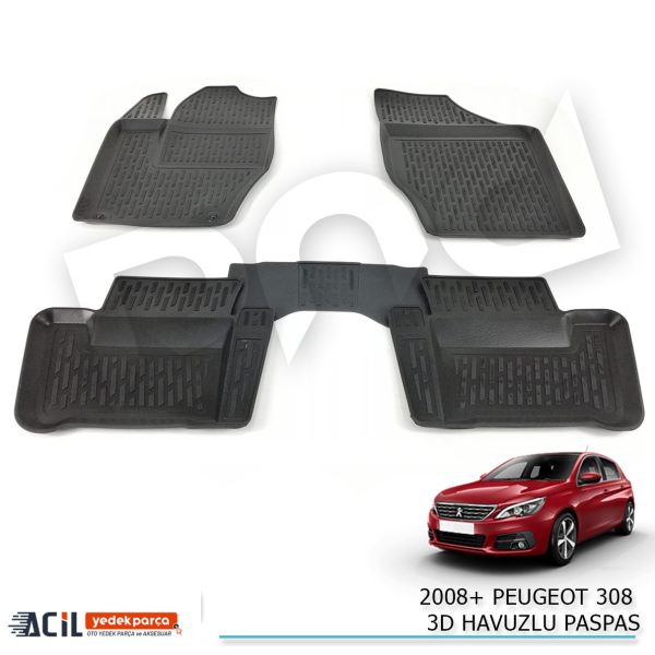 2008+ PEUGEOT 308 3D HAVUZLU PASPAS