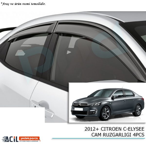 2012+ CITROEN C-ELYSEE CAM RUZGARLIGI 4PCS
