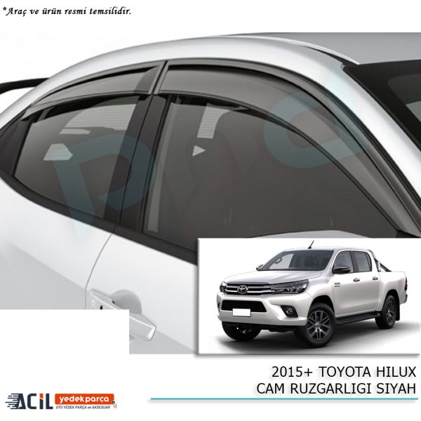 2015+ TOYOTA HILUX CAM RUZGARLIGI SIYAH