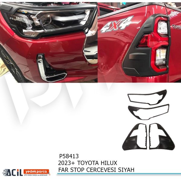 2023+ TOYOTA HILUX FAR STOP CERCEVESI SIYAH
