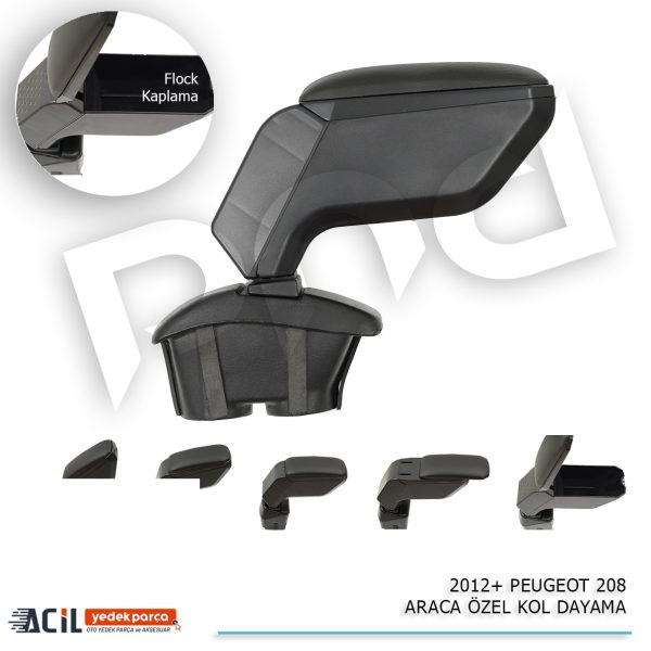 2012+ PEUGEOT 208 ARACA OZEL KOL DAYAMA SIYAH