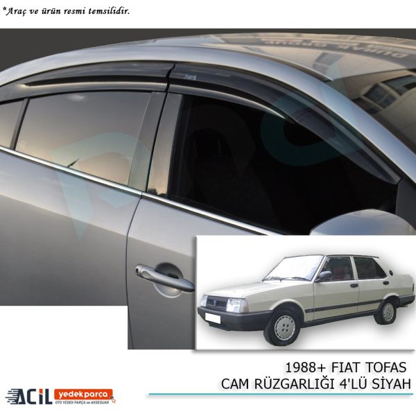1988+ FIAT TOFAS DKS CAM RUZGARLIGI 4PCS SIY