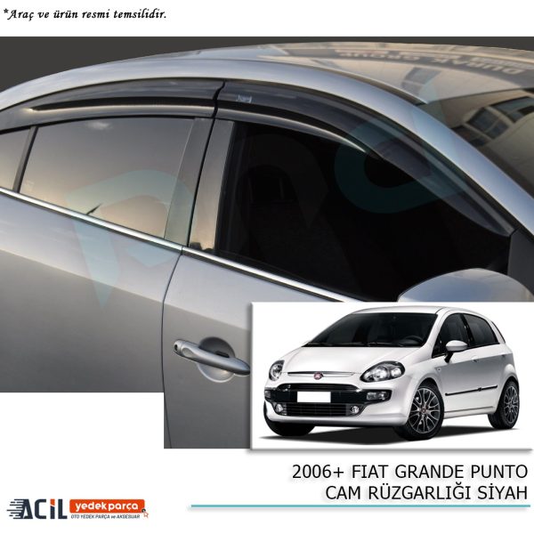 2006+ FIAT GRANDE PUNTO CAM RUZGARLIGI SIYAH
