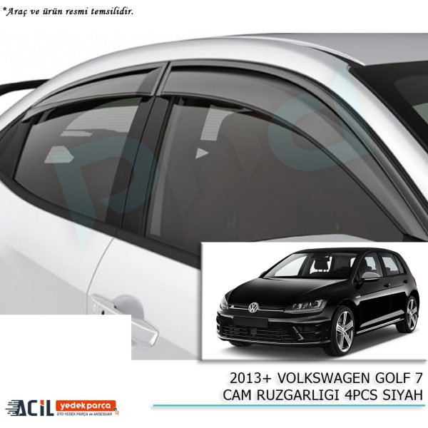 2013+ VOLKSWAGEN GOLF 7-8 CAM RUZGARLIGI 4PC SIYAH