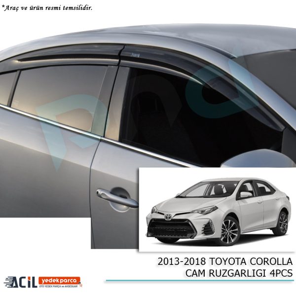 2013-2018 TOYOTA COROLLA CAM RUZGARLIGI 4PCS