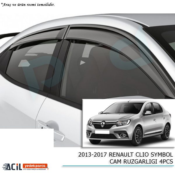 2013-2017 RENAULT SYMBOL CAM RUZGARLIGI 4PCS