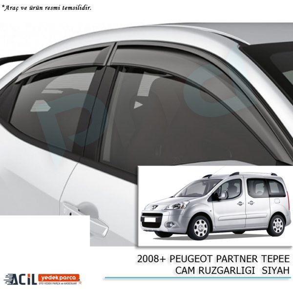 2008+ PEUGEOT PARTNER TEPEE CAM RUZGARLIGI SIYAH