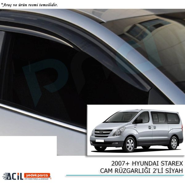 1998-2008 HYUNDAI STAREX CAM RUZGARLIGI 2PCS SIYAH