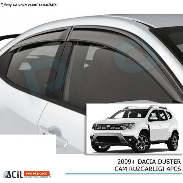 2009+ DACIA DUSTER CAM RUZGARLIGI 4PCS