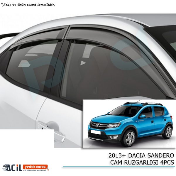2013+ DACIA SANDERO CAM RUZGARLIGI 4PCS