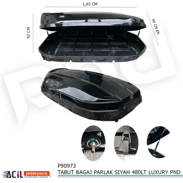 TABUT BAGAJ LUXURY P.BLACK PARLAK SIYAH 480LT PND