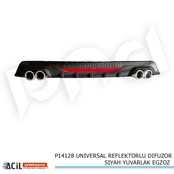 UNIVERSAL REFLEKTORLU DIFUZOR SIYAH YUVARLAK EGZOZ