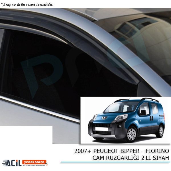 2007+ PEUGEOT BIPPER - FIORINO CAM RUZGARLIGI 2PCS