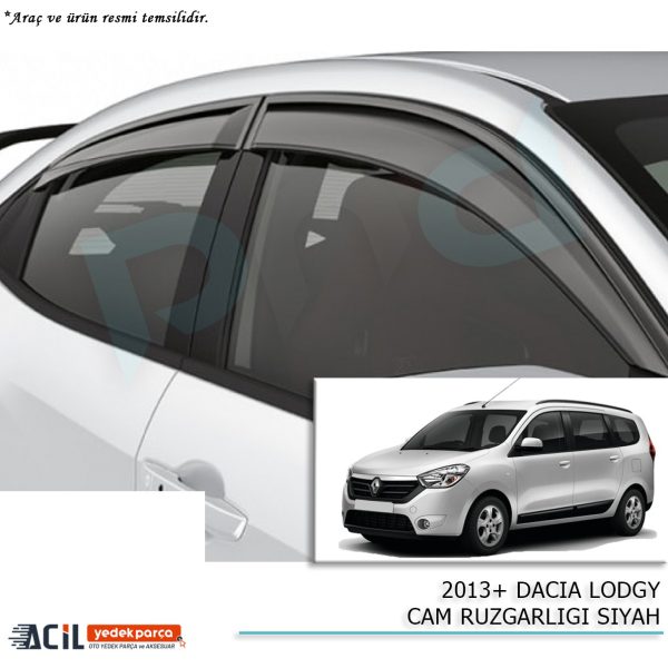 2013+ DACIA LODGY CAM RUZGARLIGI SIYAH