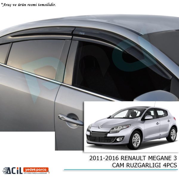 2011-2016 RENAULT MEGANE 3 CAM RUZGARLIGI 4PCS