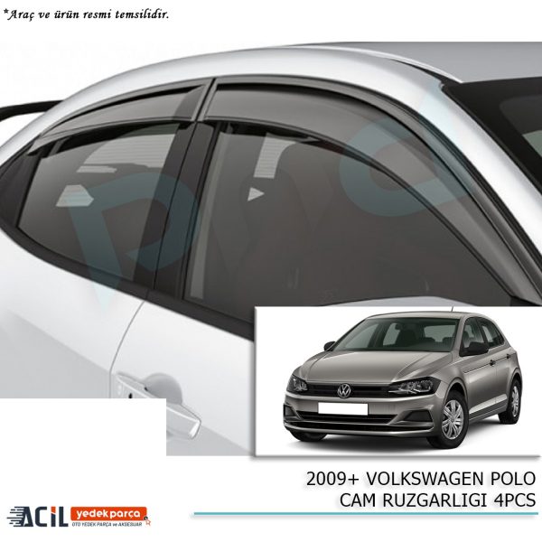 2009+ VOLKSWAGEN POLO CAM RUZGARLIGI 4PCS