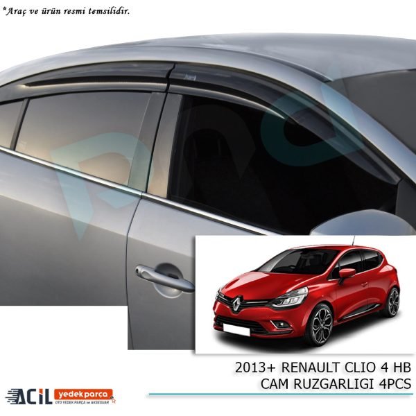 2013+ RENAULT CLIO 4 HB CAM RUZGARLIGI 4PCS