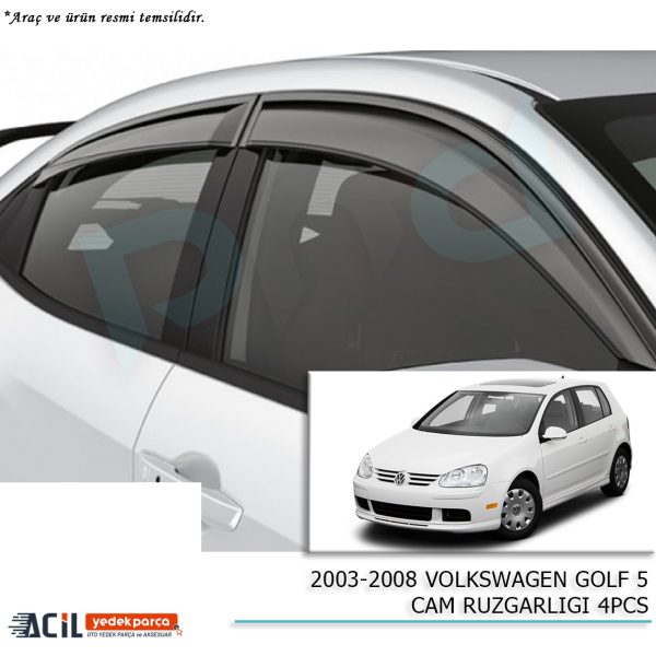 2003-2008 VOLKSWAGEN GOLF 5 CAM RUZGARLIGI 4PCS